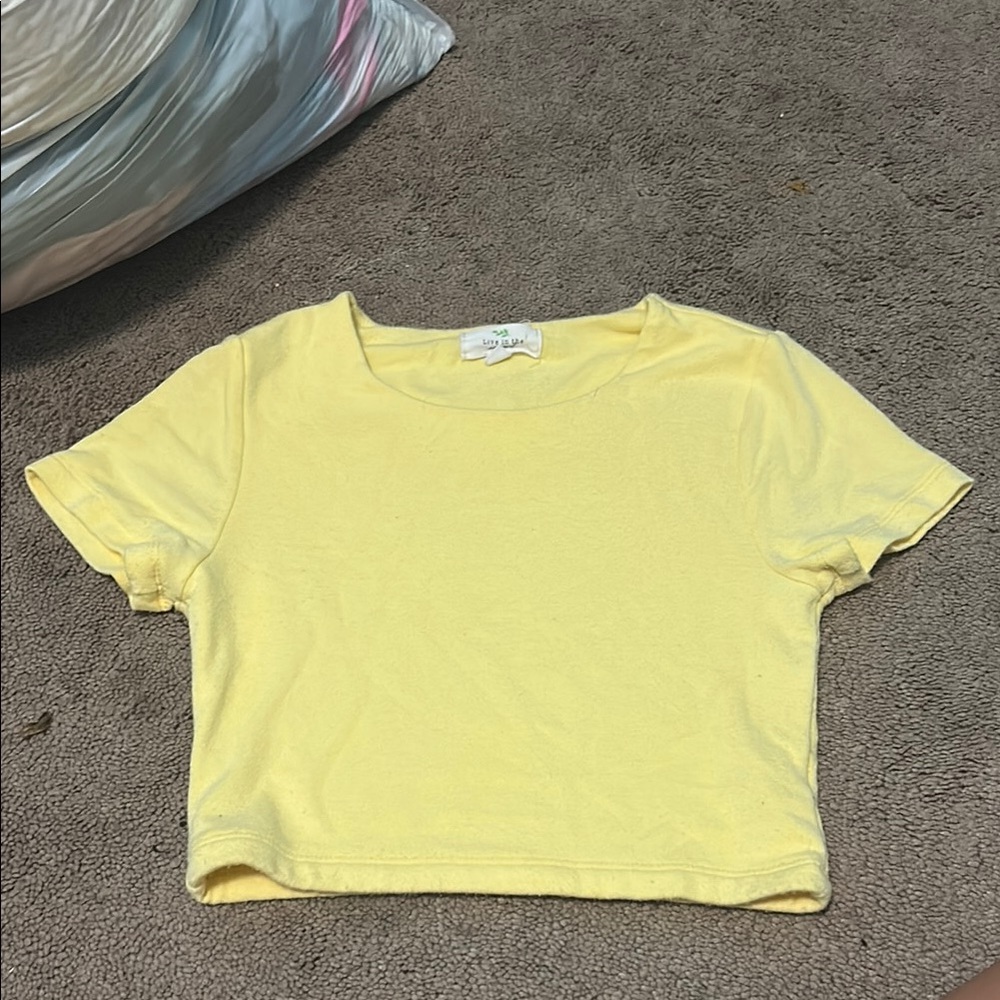 Yellow Cropped T-Shirt